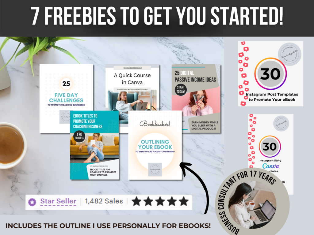 Earn passive income from ebooks and digital downloads. Get started with my free 7 item download