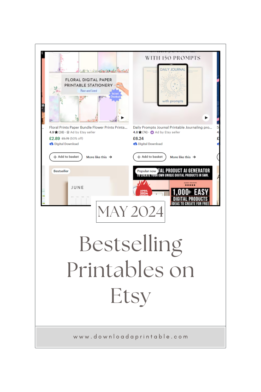 bestselling printables on etsy