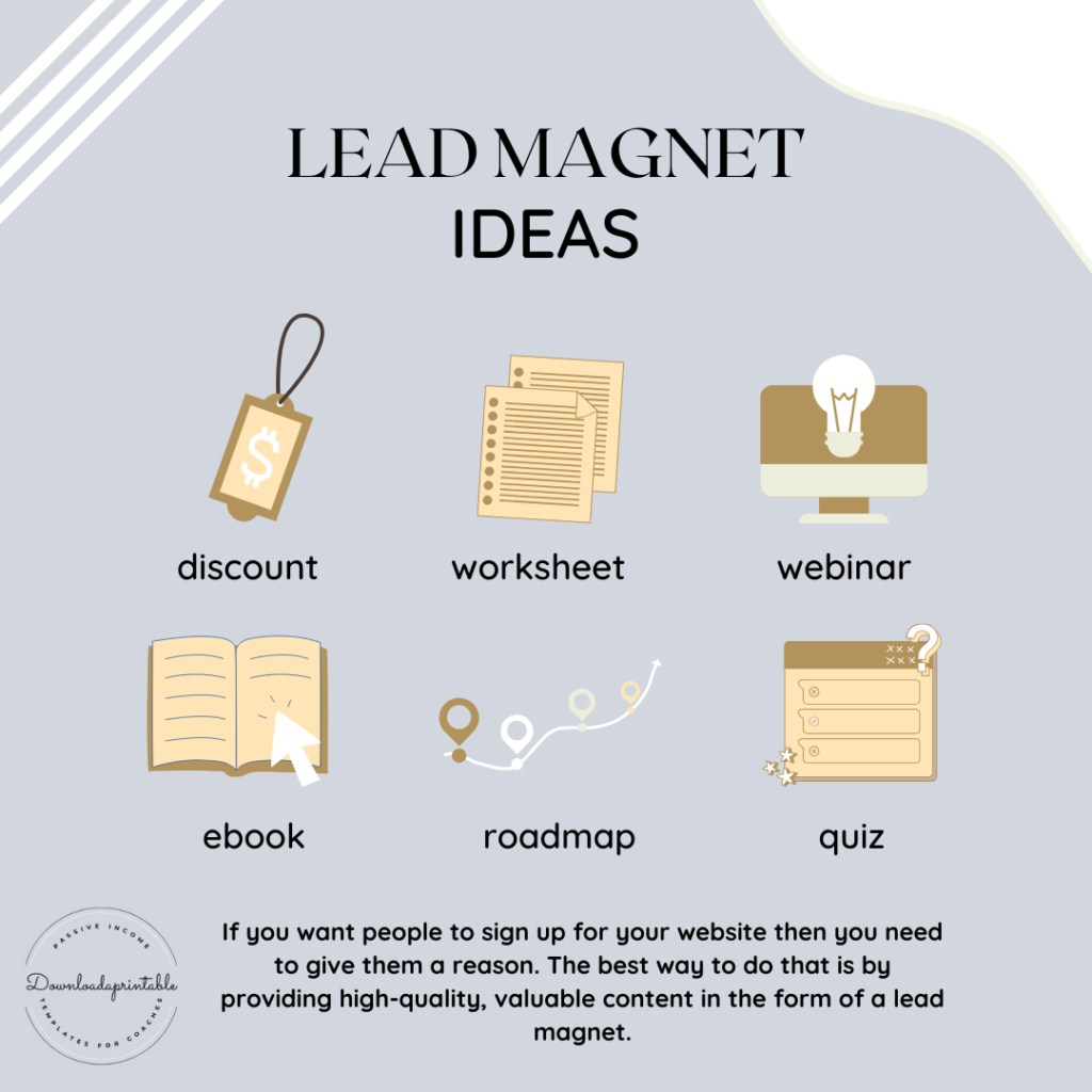 lead magnet ideas from downloadaprintable